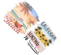 Alipis Lot de 2 Écussons Thermocollants d'Été en Film de Transfert Thermique pour Vêtements Autocollants DIY Résistants à L'Eau Compatibles Fers à Repasser Domestiques pour