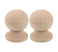 Alipis Lot de 2 Embouts Décoratifs Ronds en Bois Dur Non Finition 8X10 CM pour Poteaux de Clôture et Escaliers Ornements de Balustres Style Romain Accessoires Robustes et Résistants
