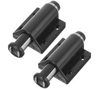 Alipis Lot de 2 Loquets Magnétiques Noirs pour Porte D’armoire, Verrous à Pression sans Poignée Ressort Rebondisseur, Compatibles Meubles et Placards Sécurisés, Loqueteau Pratique