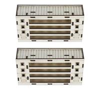 Alipis Lot de 2 Maisons Miniatures en Bois pour Table de Sable Maquettes de Cabanes en Rondins à Décorer Modèle DIY en Bois Brut pour Loisirs Créatifs et Décoration de Bureau