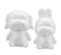 Alipis Lot de 2 Modèles en Polystyrène pour Décoration Artisanale Chien 14 CM et Lapin 17 CM Bases 75 CM Blanc Moules Mousse pour Bricolage Créatif et Décoration Noël Table