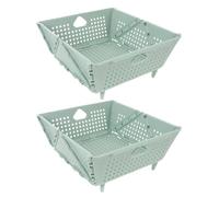 Alipis Lot de 2 paniers de vidange pliables : passoires et passoires pliables, bol de rangement en plastique pour pâtes, fruits et légumes