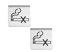Alipis Lot de 2 Panneaux en Acier Inoxydable Double Face « Interdit de Fumer » et « Réservé » pour Table - Signalétique Solide pour Restaurant Bureau Hôtel et Salle de Réunion