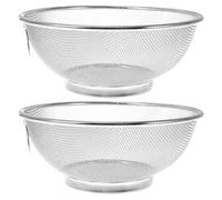 Alipis Lot de 2 passoires à mailles fines : bol de lavage de riz en acier inoxydable de 18 cm, passoires pour huile, lait de soja, jus, aliments
