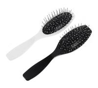 Alipis Lot de 2 Peignes à Cheveux à Remplissage Gonflable, Brosse Plate Démêlante Noire et Blanche, Poils Souples pour Cuir Chevelu, Adaptés Cheveux Secs et Mouillés, Soins Coiffure