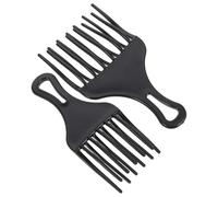 Alipis Lot de 2 Peignes à Cheveux Professionnels Noirs en Plastique, Peignes à Dents Larges pour Démêler Cheveux Épais et Bouclés, Taille Grosse et Petite, Accessoires Coiffure Salon