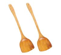 Alipis Lot De 2 Pelles En Bois 39 Cm Anti-brûlure Résistantes à Haute Température, Ustensiles Cuisine Solide, Outil Cuisine Écologique Pour Cuisson à La Poêle Et Mélange