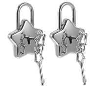 Alipis Lot de 2 Petits D’Étoile pour Agenda Serrure Mignonne avec Clés Matériau Antirouille Accessoires DIY pour Carnet Intime Présent Femme et Décoratif