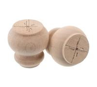 Alipis Lot de 2 Pieds de Meuble en Bois Massif 8X8 CM Pieds Ronds Robustes pour Canapé Commode Bureau et Fauteuil Inclinable Finition Naturelle Rustique Remplacement Solide pour