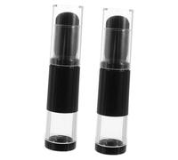 Alipis Lot De 2 Pinceaux à Poudre Rechargeable Compact, Fibre Noire Plate, Applicateur Précis Pour Maquillage De Voyage, Pour Poudrer Et Blush, Brosse Cosmétique Portable