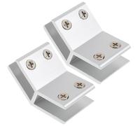 Alipis Lot de 2 Pinces à Verre Réglables 135° pour Garde-Corps Clips de Support en Métal pour Verre 10-12 MM Antidérapant Bouchon Caoutchouc Fixation Balustrade et Rampe D’Escalier