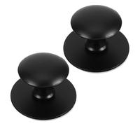 Alipis Lot de 2 Poignées à Ventouse Adhésives pour Salle de Bain, Acier Inoxydable Noir Mat, sans Perçage, Compatibles Portes Coulissantes, Tiroirs et Placards, Sécurité Renforcée