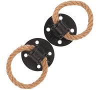 Alipis Lot de 2 Poignées de Meuble Vintage en Corde de Jute Noire Poignée de Traction Réglable pour Porte Tiroir ou Placard Accessoire Déco Rustique pour Quincaillerie d'Armoire