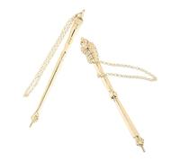 Alipis Lot de 2 Pointeurs Bibliques en Métal Doré - Outil de Lecture Biblique Yad Torah Design Couronne et Oignon - Guide de Lecture pour Synagogue, Accessoire pour Bar Mitzvah