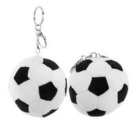 Alipis Lot de 2 Porte-clés Ballon de Foot en Peluche Noire et Blanche Ultra Douce, Mini Porte-clés Sportifs Décoratifs pour Paquet à Dos, Présents Football pour Fans et Fête à Thème