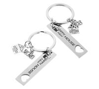 Alipis Lot de 2 Porte-clés en Acier Inoxydable « Nouvelle Maison 2026 » 12x50 Mm, Miniatures Maison, Présent Pendaison de Crémaillère, Accessoire Léger et Solide pour Clés et Paquet