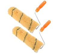 Alipis Lot de 2 Rouleaux à Peinture Grand Format en Fibres Longues sans Angle Mort Rouleau à Peinture pour Murs et Plafonds Matériau Solide Poignée Couleurs Aléatoires Couleur Aléatoire