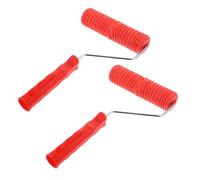 Alipis Lot de 2 Rouleaux à Peinture Texturés 18 CM en Silicone Rouge avec Poignée Ergonomique Rouleau à Gaufrer pour Plaques de Plâtre Murs et Décoration Intérieure Outil Rouleau à