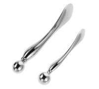 Alipis Lot de 2 Rouleaux Massage Visage en Métal Moyen et Grand Applicateurs Crème Contour des Yeux Portables Cuillères Doseuses Précises pour Soin du Visage et Massage Relaxant