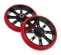 Alipis Lot de 2 Roulettes de Rechange en PU Silencieuses pour Chariot de Courses en Plastique Diamètre Moyen Essieu Robuste Glisse sans Rayures Adaptées aux Chariots de Supermarché