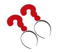 Alipis Lot de 2 Serrage-Têtes Rouges en Tissu Point D’Interrogation Accessoires Cheveux Drôles et Légers pour Fêtes Festivals et Séances Photo Bandeaux Décoratifs Amusants pour