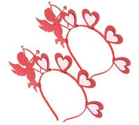 Alipis Lot De 2 Serre-Têtes En Forme De Cœur Pour La Saint-Valentin Accessoires Roses Doux Pour Filles Et Garçons Idéal Pour Une Photo De Saint-Valentin Idéal Pour Un Cupidon Rouge
