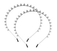 Alipis Lot de 2 serre-têtes punk à pointes : serre-tête gothique à pointes, bandeau gothique noir avec rivets pointus, accessoires pour cheveux pour femmes, décoration de fête masquée