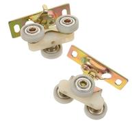 Alipis Lot de 2 set de Roulettes Coulissantes Robustes pour Porte D’Armoire Système de Guidage à Roulements à Billes Silencieux Compatible Portes de Placard Coulissantes Rénovation et