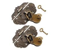 Alipis Lot de 2 sets de Mini Cadenas Vintage en Alliage D’Ours avec Clés Fermoirs Décoratifs Rétro pour Boîtes à Bijoux Valises et Décoration Intérieure Loquets à Moraillon Sécurisés