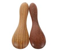 Alipis Lot de 2 Spatules pour Soins du Visage en Bois de Santal Doré et Vert Outil Gua Sha Massage Visage Application Masque Facial Masseur à Raclage Accessoire Beauté pour Routine