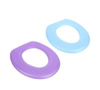 Alipis Lot de 2 Tapis de Toilette en EVA Épaissis Coussin de Toilette Imperméable et Chauffant Lavable et Adhésif Accessoires Salle de Bain Couleur Violet et Bleu Confort et Hygiène