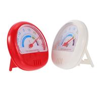 Alipis Lot de 2 Thermomètres Pratiques en Plastique Blanc et Rouge pour Réfrigérateur et Congélateur, Mini Outil de Mesure de Température Intérieur/extérieure, Échelle Graduée Claire,