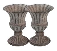 Alipis Lot de 2 Vases pour Fleurs Funéraires en Fer, Décoratifs et Pratiques, Fixés Solidement Sol, pour Cimetières et Pelouses