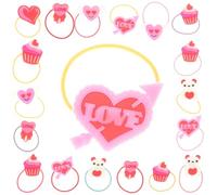 Alipis Lot de 20 Élastiques à Cheveux Pvc Multicolores pour Filles, Accessoires pour Queue de Cheval, Manchettes pour Cheveux Saint-valentin, Taille Standard, Usage Quotidien et Présent