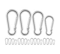 Alipis Lot de 20 Mousquetons à Ressort en Acier Inoxydable Fermeture Rapide Tailles M4 M5 M6 Mousquetons Robustes pour Escalade Camping Randonnée et Équipement Extérieur