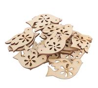 Alipis Lot de 20 Pendentifs en Bois Non Finition Colombe Paix Tranches de Bois Creuses Décoration Artisanale DIY pour Projets Créatifs et Ornements Festifs Accessoires Peinture