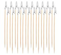 Alipis Lot de 20 Pinces Crocodile pour Loisirs Créatifs Clips de Fixation en Bois Léger Manche Long Pince Crocodile pour Peinture de Maquettes et Modélisme Miniature Outil Pratique