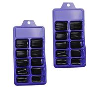 Alipis Lot de 200 Faux Ongles Forme Danseuse et Cercueil en Plastique Noir, Couverture Complète, Protection Peau, Saint-valentin Danses