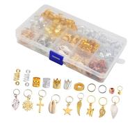 Alipis Lot de 238 Anneaux en Métal pour Dreadlocks, Accessoires pour Tresses et Extensions de Cheveux, Manchettes pour Cheveux Déco Punk, Bijoux pour Coiffures Tressées Faits Maison,