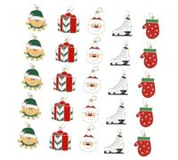 Alipis Lot de 25 Pendentifs en Alliage de Noël Accessoires DIY pour Boucles D’Oreilles Motifs Elfes Père Noël Moufles Chaussures de Ski et Coffret Éléments Bijoux Festifs pour