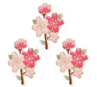 Alipis Lot de 3 Broches en Métal Émail Motif Fleur de Cerisier, Épingles Délicates pour Paquet, Chapeaux et Vêtements, Accessoire Mode Féminine, Broches Pins Femme Élégantes