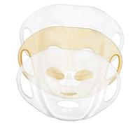 Alipis Lot De 3 Couvre-masques En Silicone Réutilisables 3pcs Blanc Et Doré, Masque Facial 3d Crochets D’oreille Pour Femmes, Masque Hydratant Visage Spa Et Bain