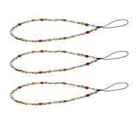 Alipis Lot de 3 Dragonnes Porte-Clés pour Téléphone à Perles en Plastique Lanières Légères et Résistantes Pendentifs Décoratifs pour Vacances et Usage Quotidien Accessoires pour