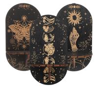 Alipis Lot de 3 Grandes étagères murales en Bois, Phase de Lune et Soleil, Support pour huiles essentielles, décoration Murale pour Salon, Style bohème