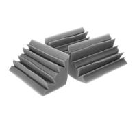 Alipis Lot de 3 Mousses Acoustiques Basses Fréquences 12x12x24 Cm Gris Ignifugé, Carreaux Trapézoïdaux D’angle pour Insonorisation Murale, Absorption Sonore Professionnelle pour Studio