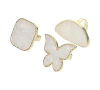 Alipis Lot De 3 Palettes De Nail Art En Abs Lisse, Bagues De Mélange De Couleurs Carrées, Demi-cercles Et Formes, Palette Professionnelle Pour Création Diy Maquillage Et Décoration Ongles