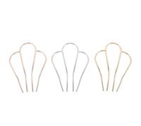 Alipis Lot de 3 peignes à cheveux latéraux : fourches à cheveux en métal de style français - Peigne à épingles en forme de U pour femmes - Outil de coiffure pour fête de mariage