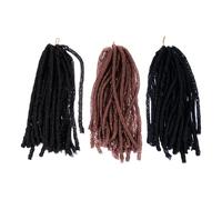 Alipis Lot de 3 Perruques Africaines Légères à Longues Tresses Creuses Couleur Mixte 1B/4/27 Fibres Synthétiques Résistantes à Haute Température Couvre-Chefs Universels pour Femmes