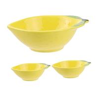 Alipis Lot de 3 Petits Bols en Céramique Jaune pour Assaisonnement et Sauce, Design Profond et Polyvalent, Cuisine Apéritifs