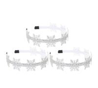 Alipis Lot de 3 Serrage-Têtes Flocon de Neige de Noël Argentés Accessoires Légers en Plastique Décorations Festives pour Cheveux pour Fêtes de Noël Anniversaires et Cosplay